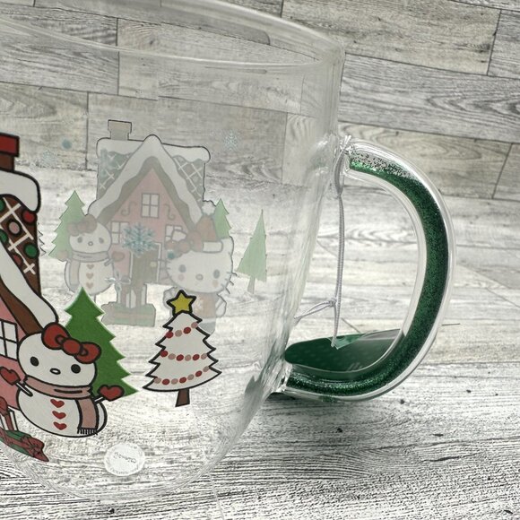 Brand New Sleigh Bell Bistro Hello Kitty 14 Oz Christmas Mug w/Glitter Handle - Picture 4 of 5